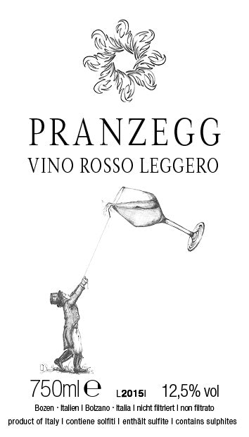 Light Red Italian 2023 Pranzegg Vino Rosso Leggero